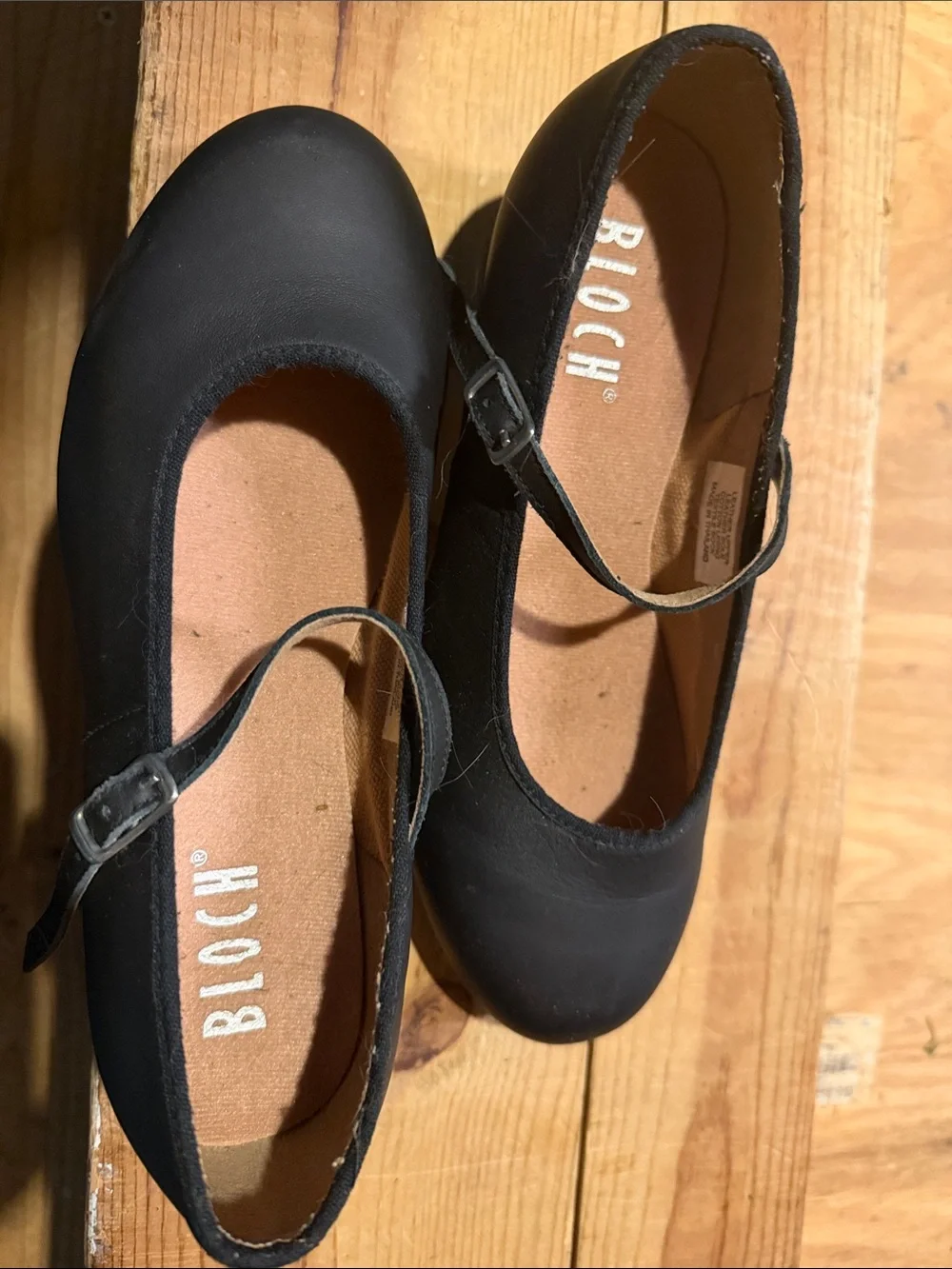 Bloch GIRL’S TAP-ON LEATHER Black Girls' Mary Jane Strap Dance Shoes 1 inch heel